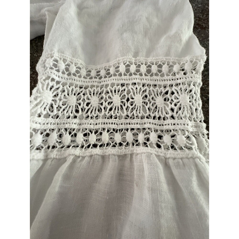 Alessia Pacini Italy White Linen Tunic Top Women Sz S‎ Beachie coastal vacation - Picture 7 of 16